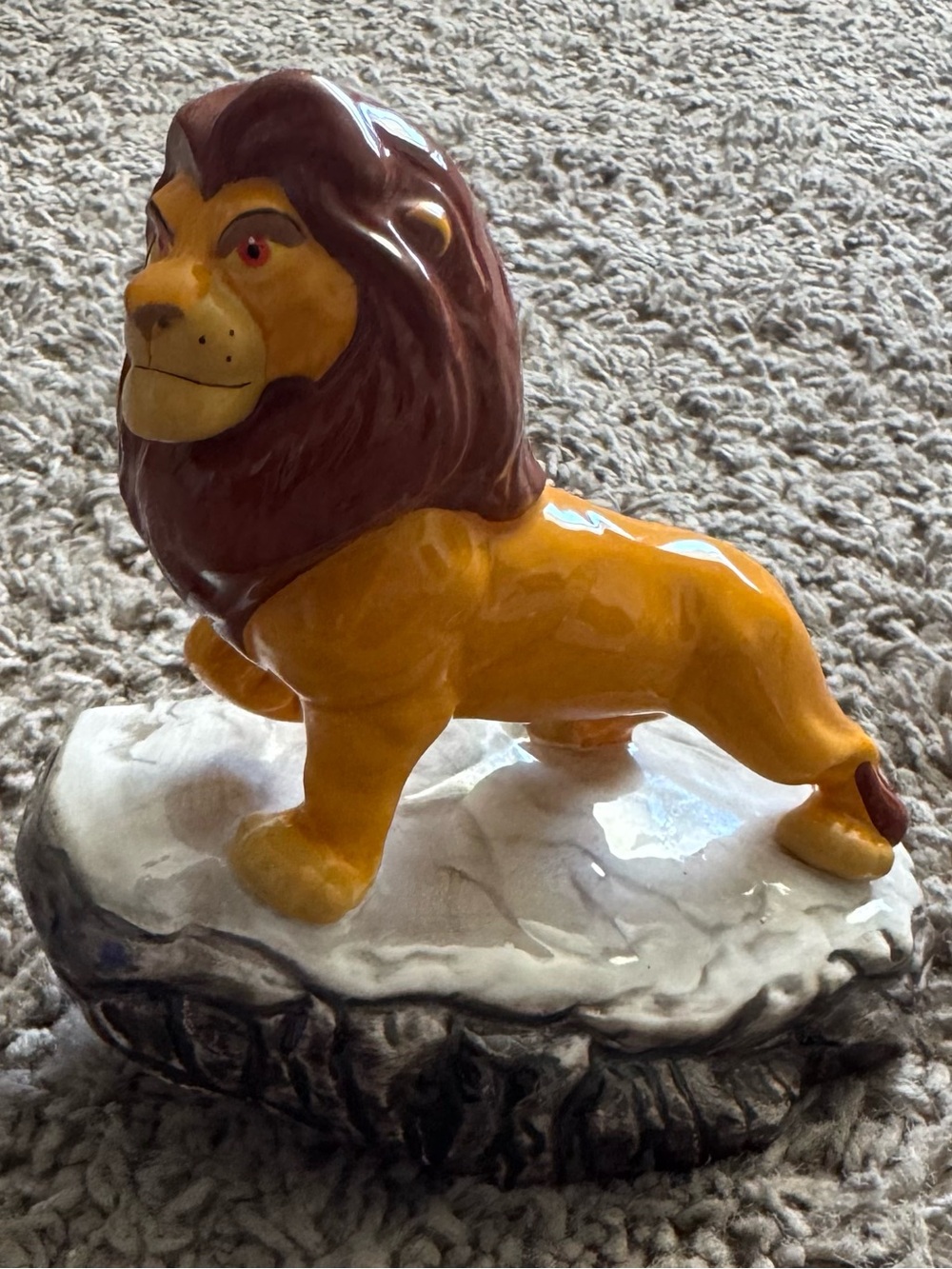 Ceramic Lion Figurine in Golden Yellow and Brown